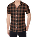 Brown And Black Buffalo Check Print Men's Shirt