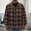 Brown And Black Buffalo Check Print Men's Shirt Jacket