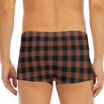 Brown And Black Buffalo Check Print Men's Short Boxer Briefs