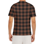 Brown And Black Buffalo Check Print Men's Short Sleeve Rash Guard