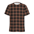Brown And Black Buffalo Check Print Men's Athletic T-Shirt