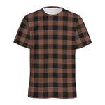 Brown And Black Buffalo Check Print Men's Sports T-Shirt