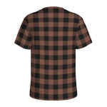 Brown And Black Buffalo Check Print Men's Sports T-Shirt