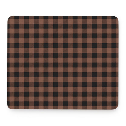 Brown And Black Buffalo Check Print Mouse Pad