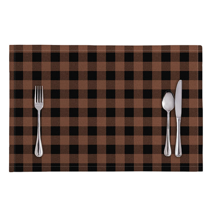 Brown And Black Buffalo Check Print Placemat