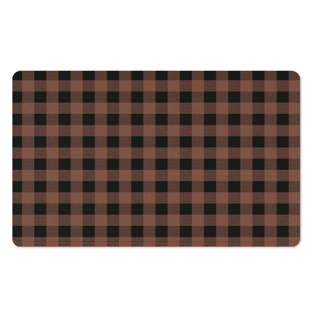 Brown And Black Buffalo Check Print Polyester Doormat
