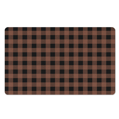Brown And Black Buffalo Check Print Polyester Doormat
