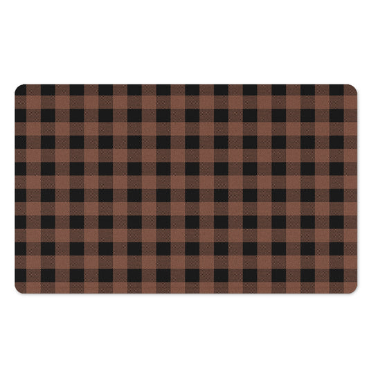 Brown And Black Buffalo Check Print Polyester Doormat