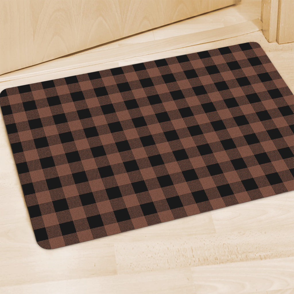 Brown And Black Buffalo Check Print Polyester Doormat
