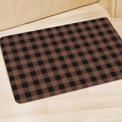 Brown And Black Buffalo Check Print Polyester Doormat