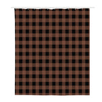 Brown And Black Buffalo Check Print Polyester Shower Curtain
