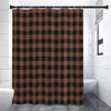 Brown And Black Buffalo Check Print Premium Shower Curtain