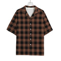 Brown And Black Buffalo Check Print Rayon Hawaiian Shirt