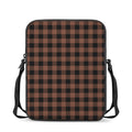 Brown And Black Buffalo Check Print Rectangular Crossbody Bag