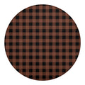 Brown And Black Buffalo Check Print Round Blanket