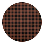 Brown And Black Buffalo Check Print Round Blanket