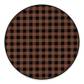 Brown And Black Buffalo Check Print Round Floor Mat