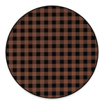 Brown And Black Buffalo Check Print Round Floor Mat