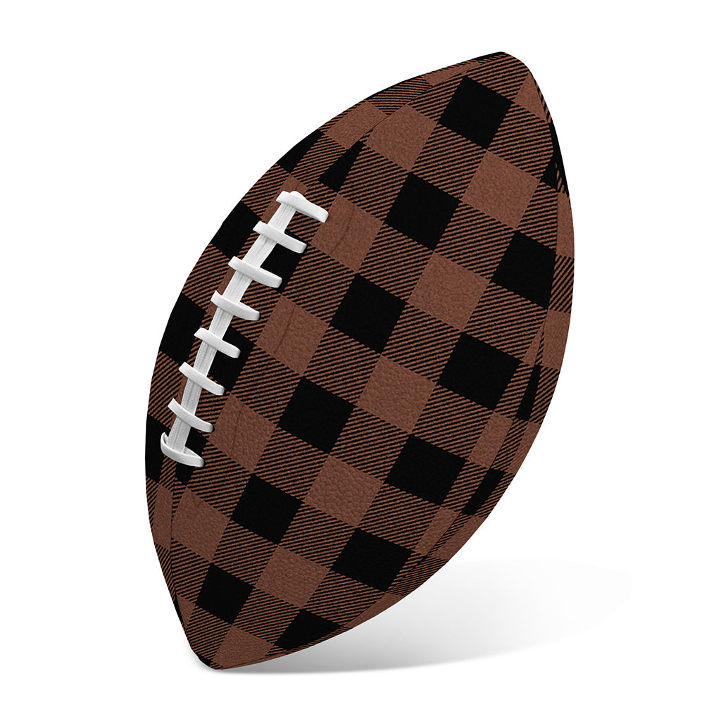 Brown And Black Buffalo Check Print Rugby Ball