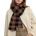 Brown And Black Buffalo Check Print Scarf