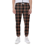 Brown And Black Buffalo Check Print Scuba Joggers