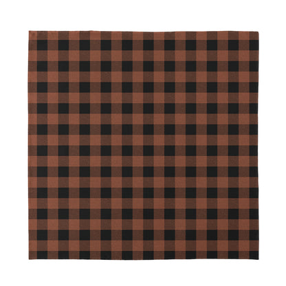 Brown And Black Buffalo Check Print Silk Bandana
