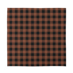 Brown And Black Buffalo Check Print Silk Bandana
