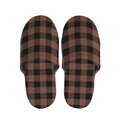 Brown And Black Buffalo Check Print Slippers