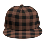 Brown And Black Buffalo Check Print Snapback Cap
