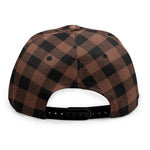 Brown And Black Buffalo Check Print Snapback Cap