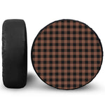 Brown And Black Buffalo Check Print Tire Cover