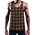 Brown And Black Buffalo Check Print Training Tank Top