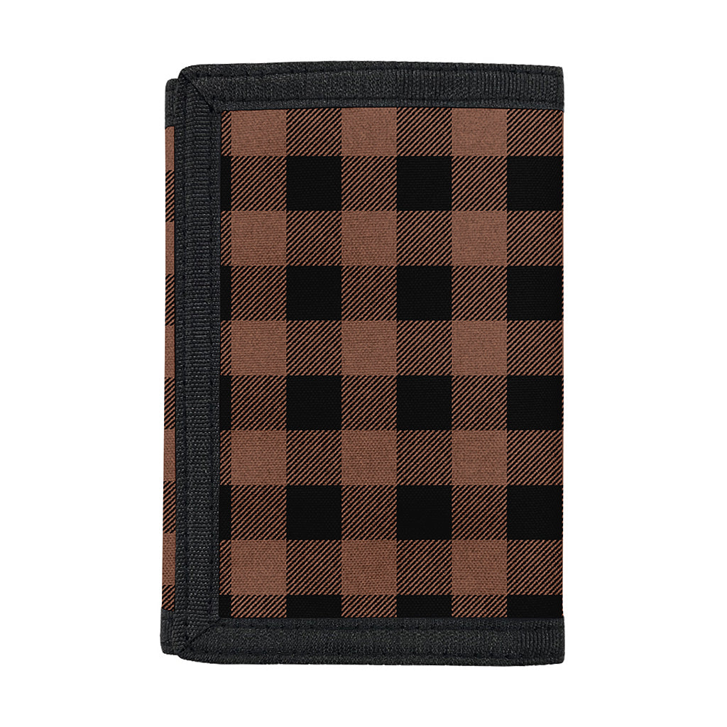 Brown And Black Buffalo Check Print Trifold Wallet