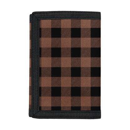 Brown And Black Buffalo Check Print Trifold Wallet