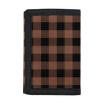 Brown And Black Buffalo Check Print Trifold Wallet