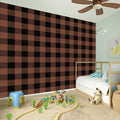 Brown And Black Buffalo Check Print Wall Sticker