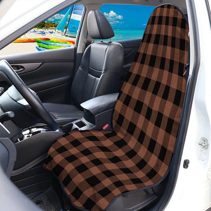 Brown And Black Buffalo Check Print Waterproof Car Seat Cover