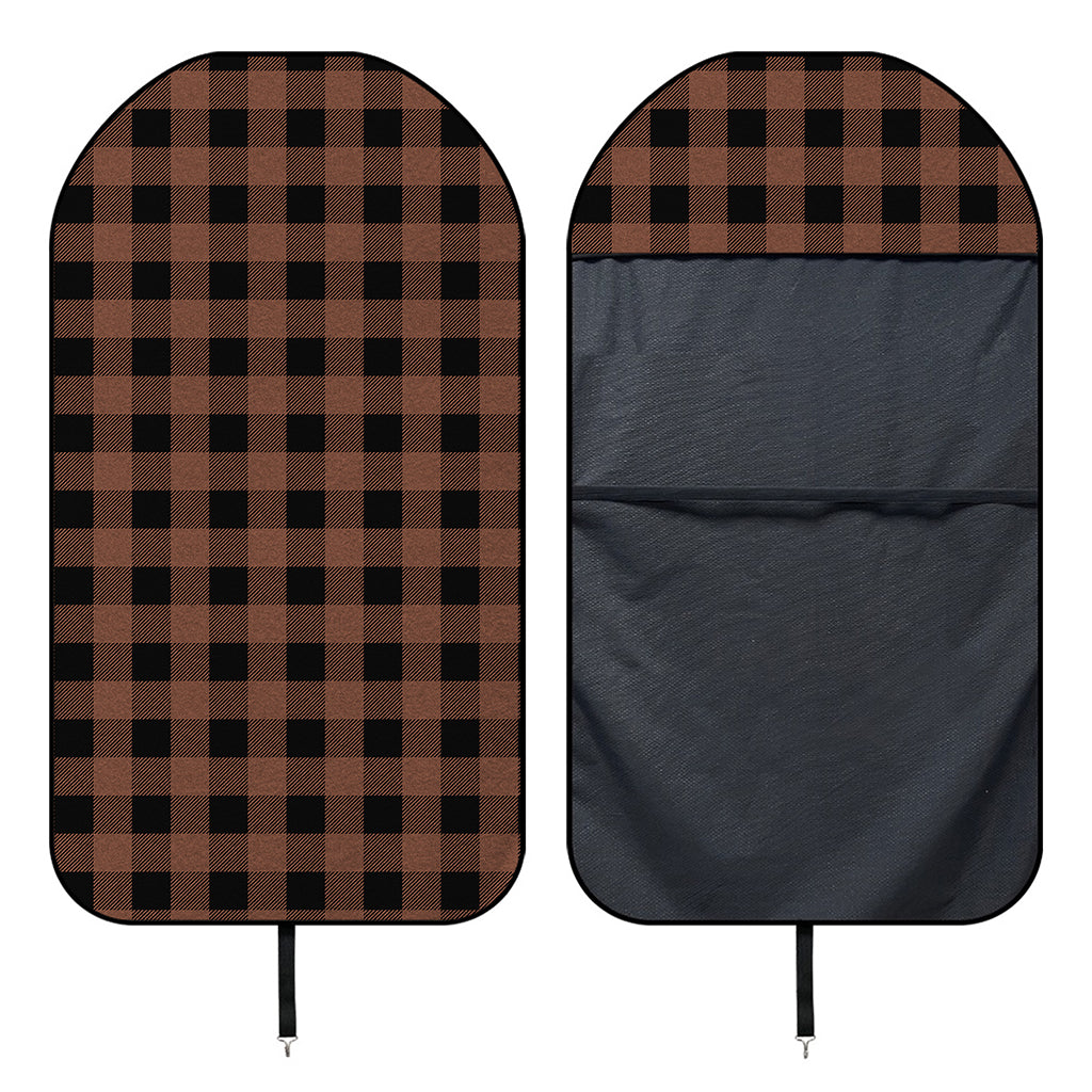 Brown And Black Buffalo Check Print Waterproof Car Seat Cover