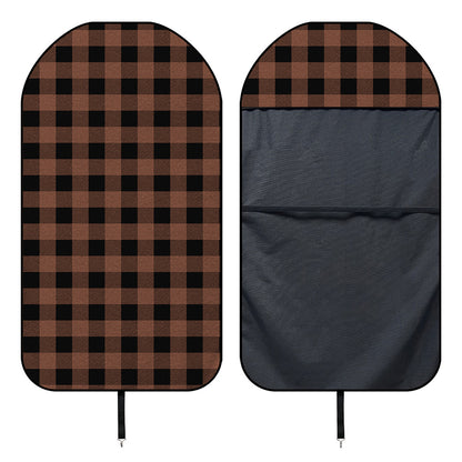 Brown And Black Buffalo Check Print Waterproof Car Seat Cover