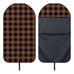 Brown And Black Buffalo Check Print Waterproof Car Seat Cover