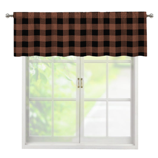 Brown And Black Buffalo Check Print Window Valance