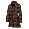 Brown And Black Buffalo Check Print Women's Bathrobe