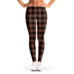 Brown And Black Buffalo Check Print Women's Leggings
