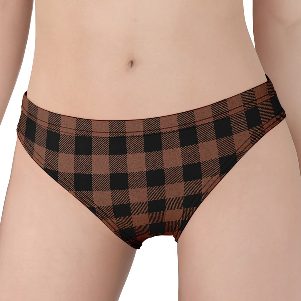 Brown And Black Buffalo Check Print Women's Panties