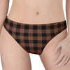 Brown And Black Buffalo Check Print Women's Thong