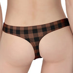 Brown And Black Buffalo Check Print Women's Thong