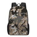 Brown And Black Camouflage Print 17 Inch Backpack