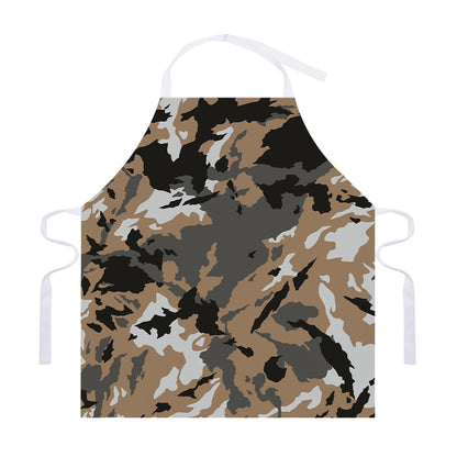 Brown And Black Camouflage Print Adjustable Apron
