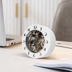 Brown And Black Camouflage Print Alarm Clock