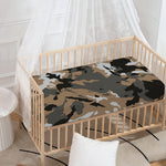 Brown And Black Camouflage Print Baby Crib Sheet